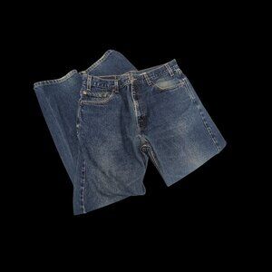 Levis 505 Jeans Mens 36x34 Blue Regular Fit Straight Leg Denim Zip Fly Classic